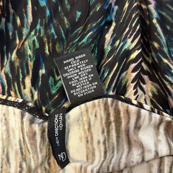 New Directions Women’s 2X Embellished V Neck 3/4 Sleeve Boho Tunic Blouse - Picture 8 of 8